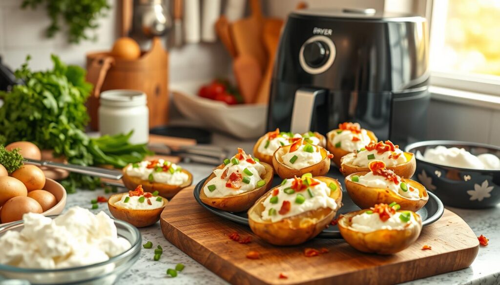 Air Fryer Potato Skins Preparation