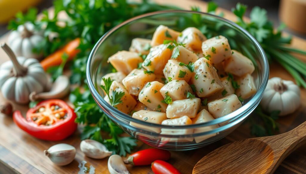 Marinated Chicken Cubes Preparation