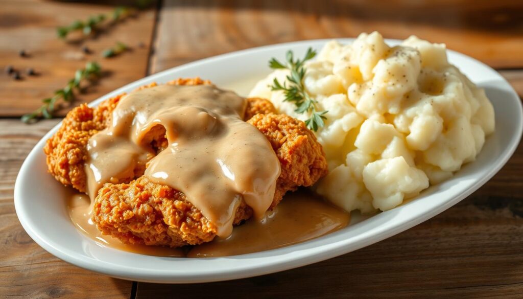 Southern-Style Chicken and Gravy with Mashed Potatoes