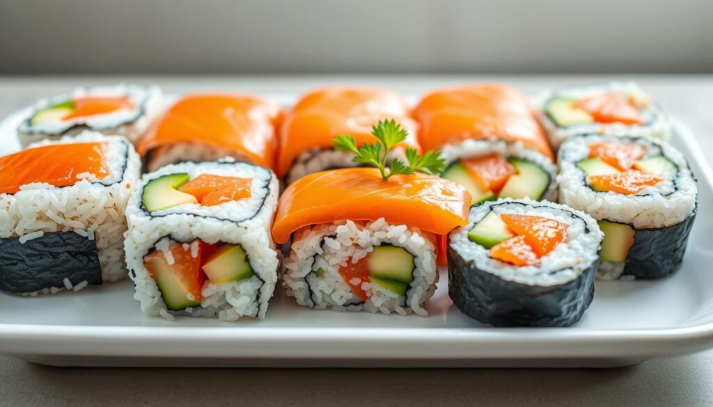 oven baked salmon sushi